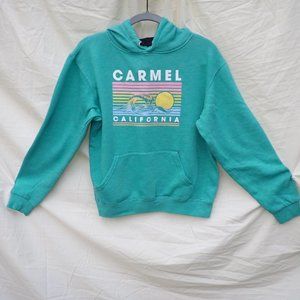 Carmel California, LS Pullover Hoodie, Light Teal size S, Lone Rock Clothing